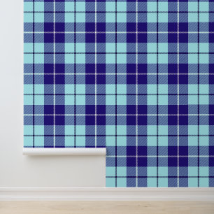 Navy And Pale Blue Tartan Plaid Wallpaper