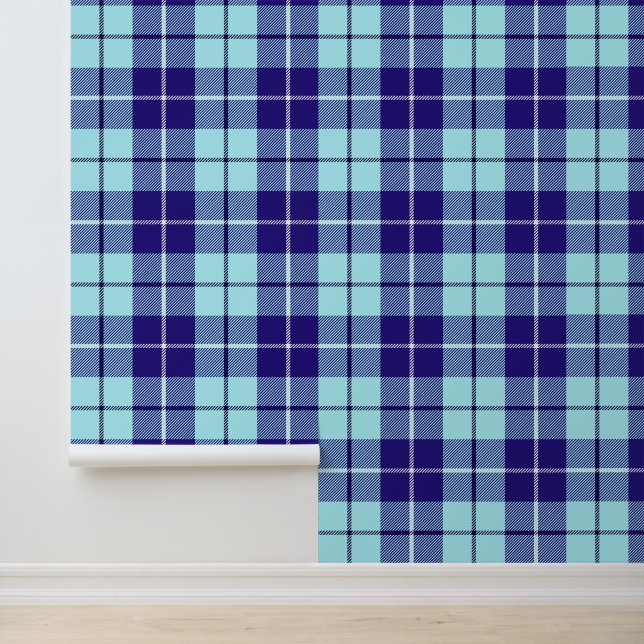 Navy And Pale Blue Tartan Plaid Wallpaper (Application)