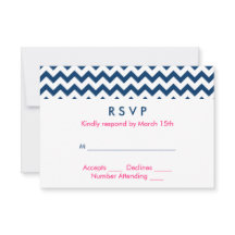 Navy and Pink Chevron Wedding