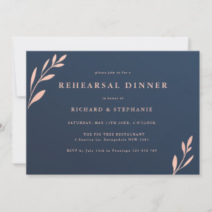 Navy and Pink Foliage Rehearsal Dinner