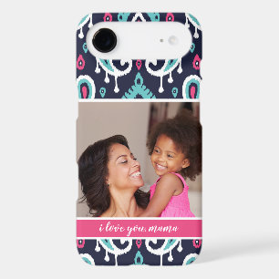 Navy and Pink Ikat Paisley Mother's Day Photo