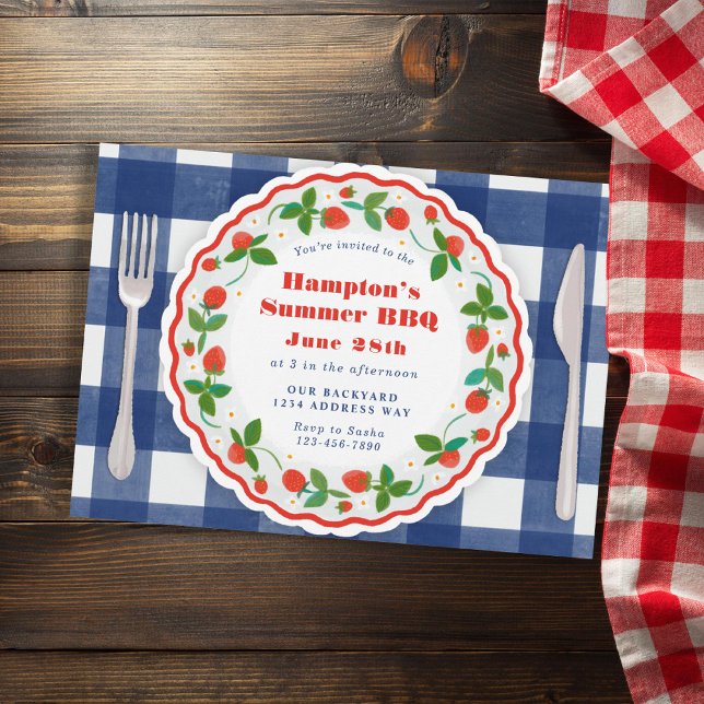 Navy and red summer party invitation (Creator Uploaded)