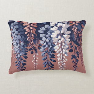 Navy and Rose Wisteria Elegance Decorative Cushion