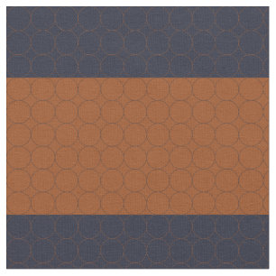 Navy and Rust Circles I Fabric