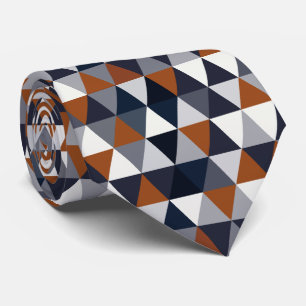 Navy and Rust Triangles I B Tie
