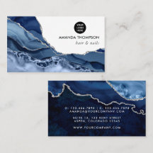 Navy and Silver Agate Precious stone