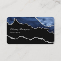 Navy and Silver Agate Precious Stone QR Code