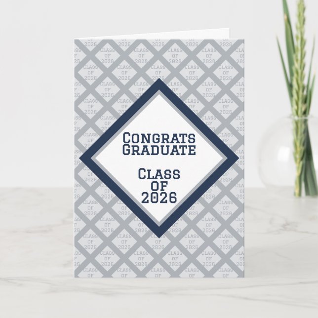 Navy and Silver Graduation Card | 2026 (Front)