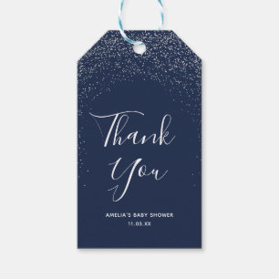 Navy and Silver speckle - Thank You Gift Tag