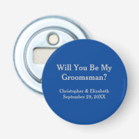 Navy and Silver Will You Be My Groomsman  