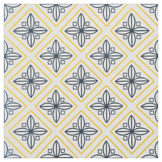 Navy and Sunshine Fabric (Swatch)