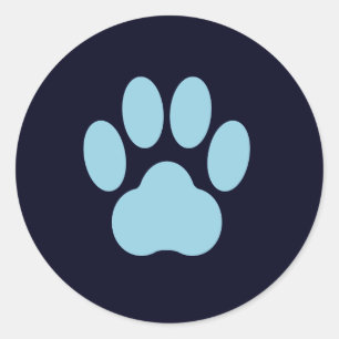 Navy-and-Turquoise Paw Print Sticker