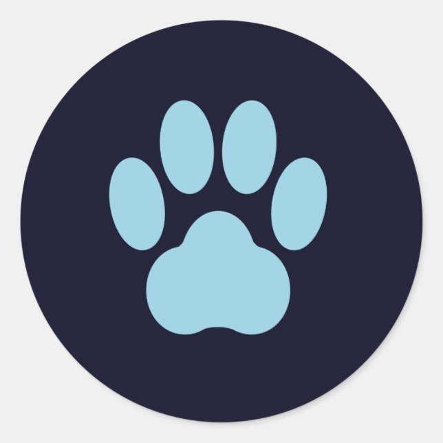 Navy-and-Turquoise Paw Print Sticker (Front)