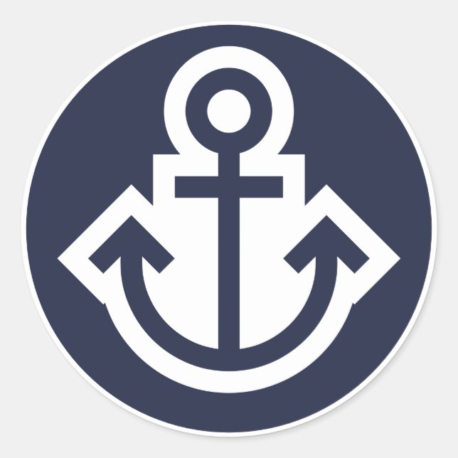 Navy and White Anchor Stickers (Front)