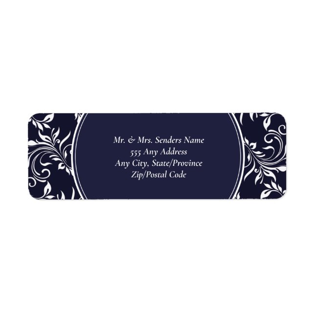Navy and White Elegant Style Wedding  (Front)