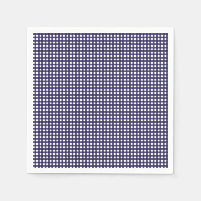 Navy and White Gingham Napkin (Front)