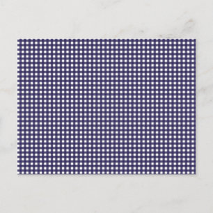 Navy and White Gingham Postcard