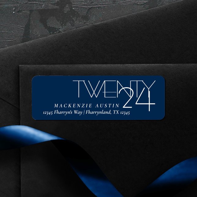 Navy and White Graduation | Modern Dark Blue Brush (Creator Uploaded)