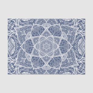 Navy and White Mandala - Loergann in Whale Shark Tissue Paper