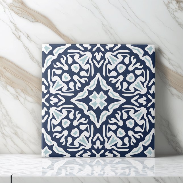 Navy and White Mediterranean Pattern Tile (Creator Uploaded)
