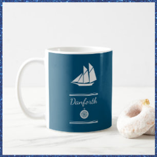 Navy and White Nautical  Coffee Mug