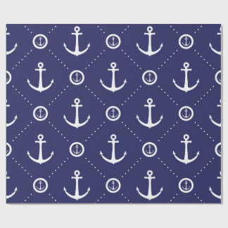 Navy and White Nautical Wrapping Paper