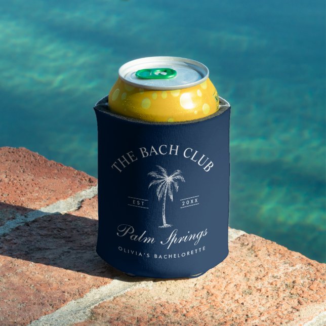 Navy and White Personalised Bachelorette Party Can Cooler (In Situ Pool)