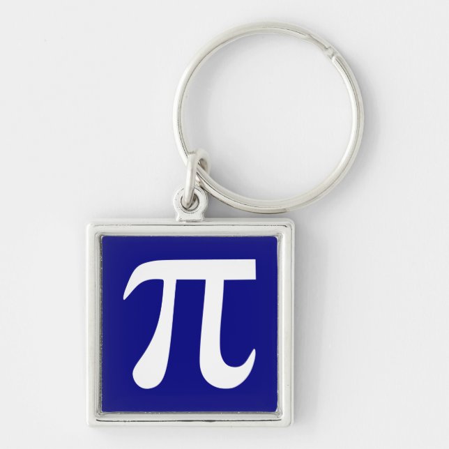 Navy and White Pi Symbol Key Ring (Front)
