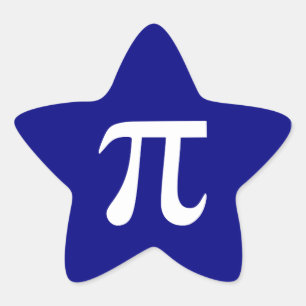 Navy and White Pi Symbol Star Sticker