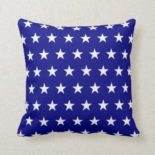 Navy and White Stars Patriotic Cushion