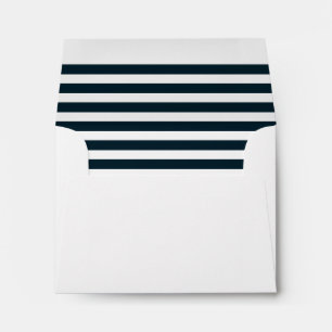 Navy and white stripe Return address note card Envelope