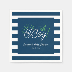 Navy and White Striped Baby Shower Napkins