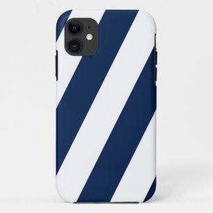 Navy and White Stripes iPhone 11 Case