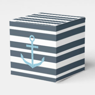 Navy and White Stripes Favour Box