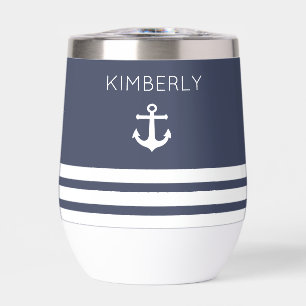 Navy and White Stripes Nautical Personalised