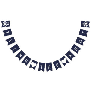 Navy and White Tying The Knot Nautical Bunting Bunting