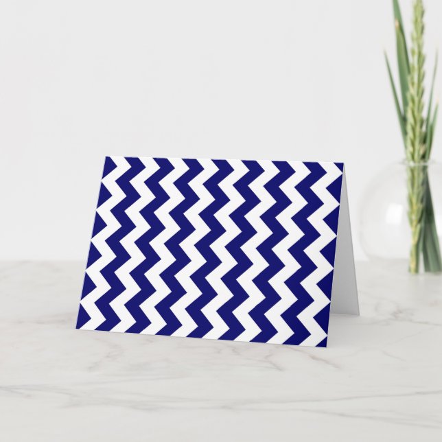 Navy and White Zigzag Card (Front)