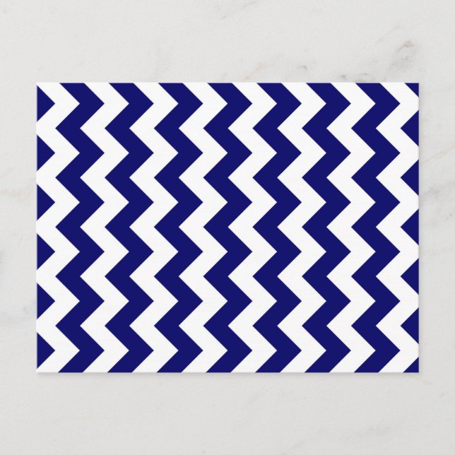 Navy and White Zigzag Postcard (Front)
