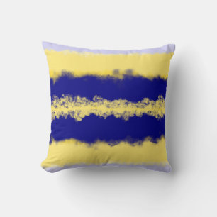 navy and yellow abstract ombre cushion