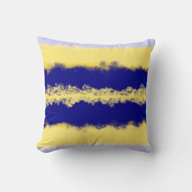 navy and yellow abstract ombre cushion (Front)