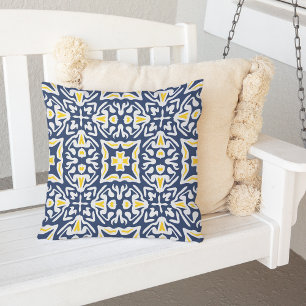 Navy and yellow throw pillows shops