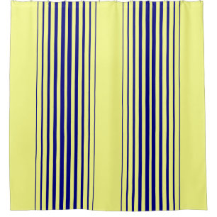Navy and yellow shower curtain