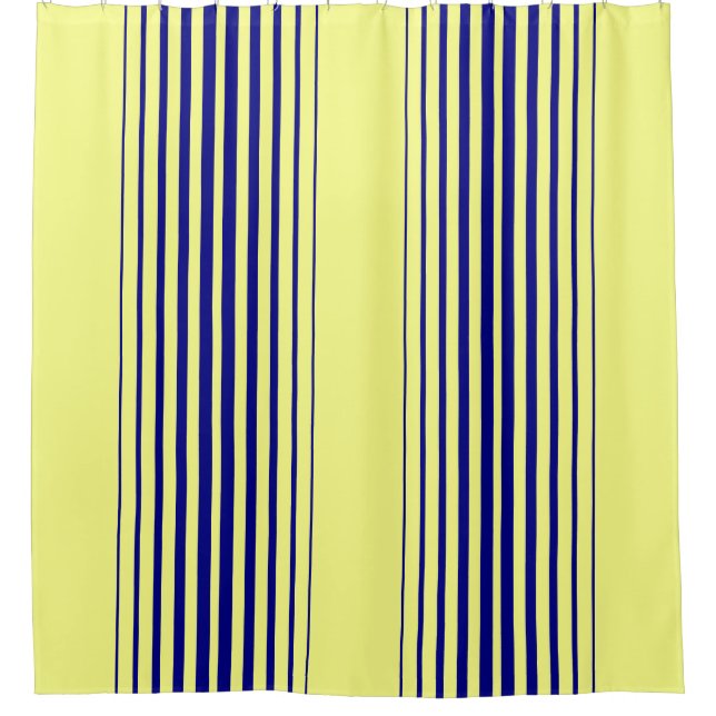 Navy and yellow shower curtain (Front)