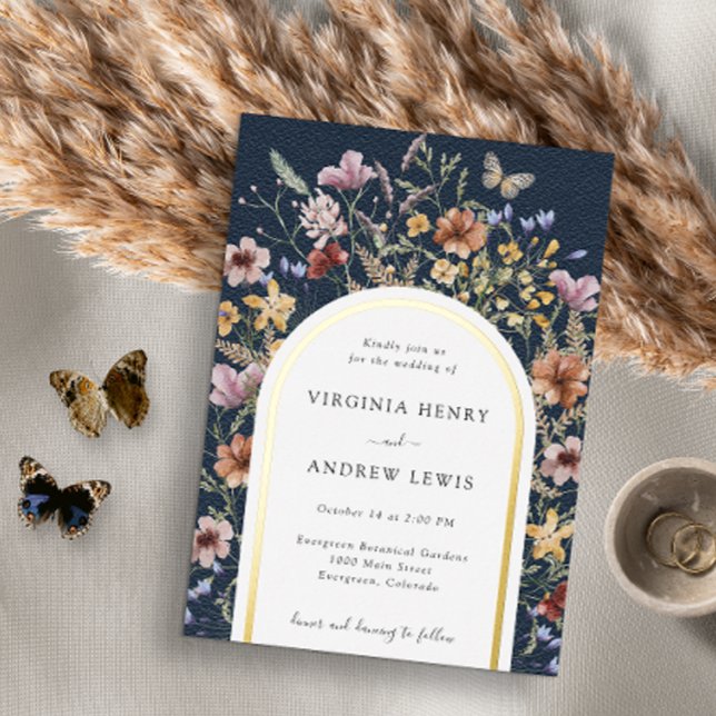 Navy Arch Wedding Invitation Foil Invitation (Navy Blue Arch Wedding Invitation Foil Invitation by Painted Paperie
)