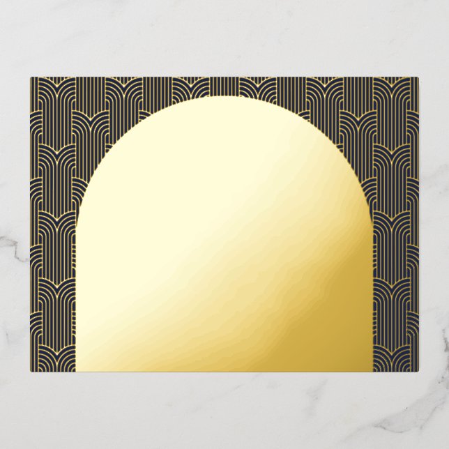 Navy Arch Wedding RSVP Card (Front)