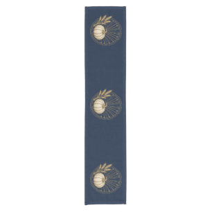 Navy Art Deco Thanksgiving Table Runner