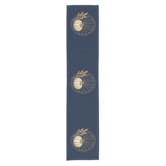 Navy Art Deco Thanksgiving Table Runner (Front)