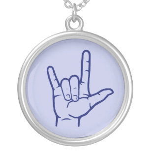 Sign Language Necklaces Lockets Zazzle Co Uk