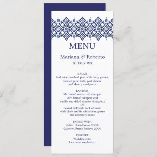 Navy Azulejo Indigo Spanish Border TILE wedding Invitation