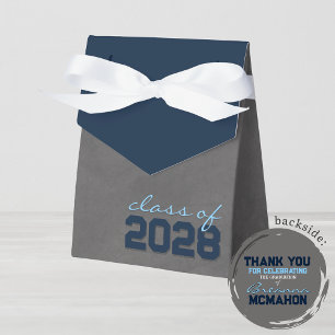 Navy & Baby Blue Chalkboard Graduation Gift Boxes